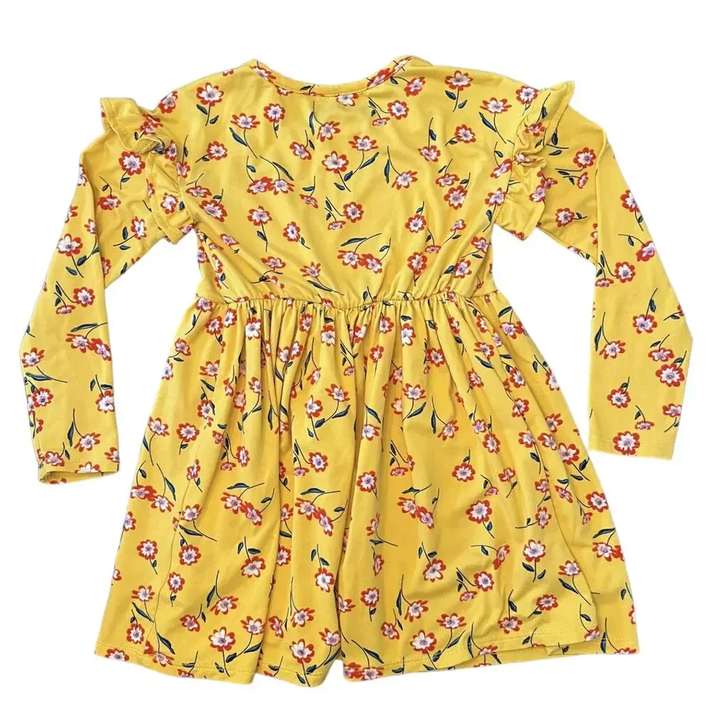 Nannette Kids VGUC Yellow Floral Twirl Dress. Size 5.